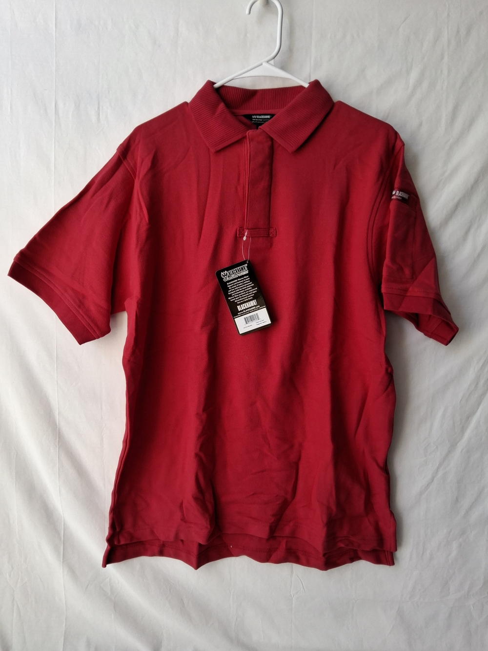 Blackhawk Men's Red Polo Shirt with Short Sleeve Collar